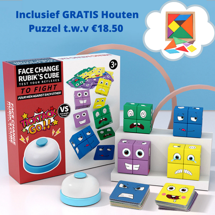 Face Expression Cubes™ (Inclusief GRATIS houten puzzel t.w.v. €18.50) - Sorandi.nl