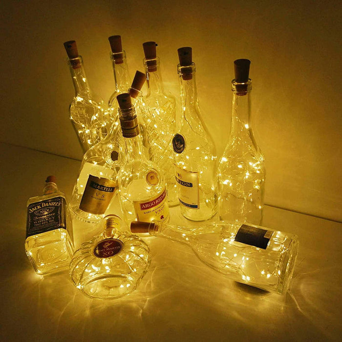 Refulgix™ |  LED wijnfles kurk lichten (2M - 20 LEDS)
